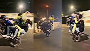 Dangerous Stunt VIDEO: दो लड़कियों को गोद में बैठाकर बाइक पर किया खतरनाक स्टंट, अब मुंबई पुलिस ऐसे सिखाएगी सबक